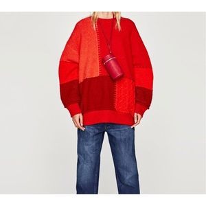 Oversized patchwork sweater